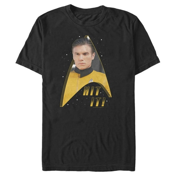Men's Star Trek: Discovery Christopher Pike Hit It!  Graphic Tee Black Large