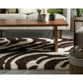 thumbnail image 5 of Well Woven Madison Shag Safari Zebra Animal Print Brown 5' x 7'2" Thick Area Rug, 5 of 6