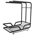 thumbnail image 1 of KALLORY 1Ud Rack De Almacenaje De Pared Sin Taladro En Negro Para Moderno, 1 of 5