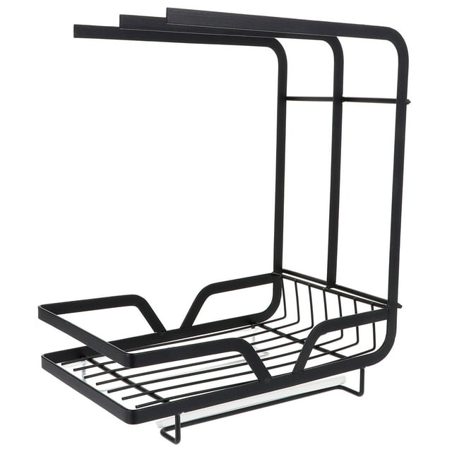 KALLORY 1Ud Rack De Almacenaje De Pared Sin Taladro En Negro Para Moderno