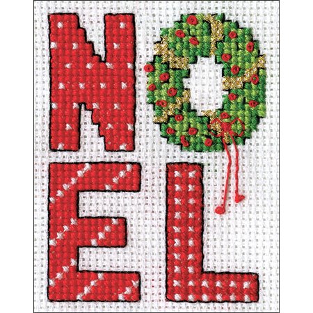 2pcs Counted Cross Stitch Kit 2 x 3 in. Noel