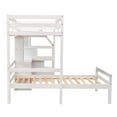thumbnail image 5 of MODERNLUXE Wood Twin Size Bunk Bed with Platform Bed and Desk, Storage Staircase, Drawers and Shelves, White, 5 of 16