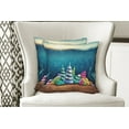 thumbnail image 4 of Ambesonne Ocean Throw Pillow Cover 2 Pack, Shell Houses Bubbles, 16", Teal Brown, 4 of 6
