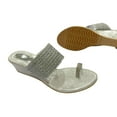thumbnail image 3 of Silver Women's Sandal Traditional Indian Shoes Handmade Wedge Heel Ladies Heeled Sandals, 3 of 3
