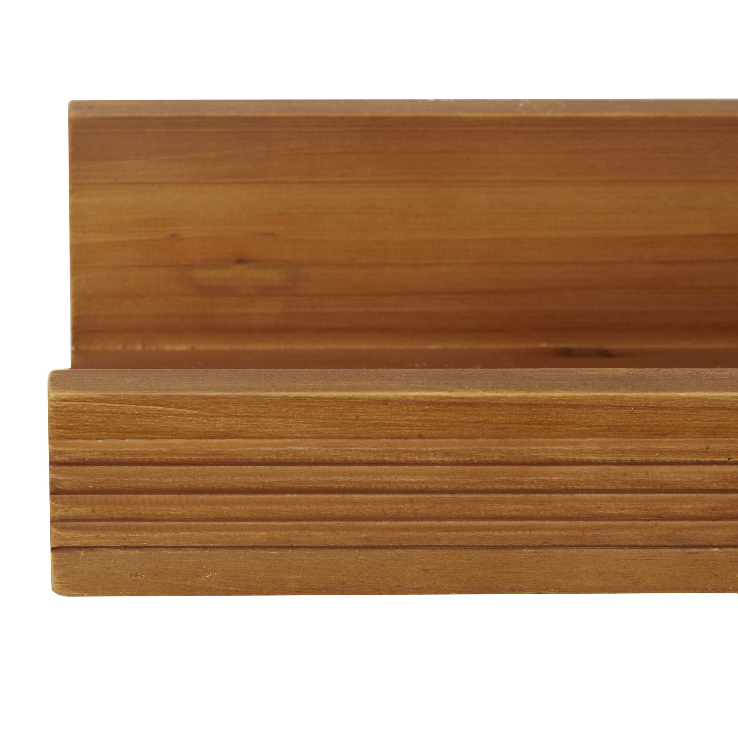CosmoLiving by Cosmopolitan 24", 18"W 2-Tier Brown Wall Shelf with Lip (2 Count)
