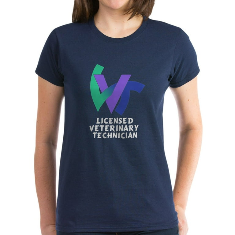 CafePress - LVT Licensed Vet Tech Design Cute Dark T Shirt - Women's Dark T- Shirt 