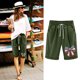 thumbnail image 2 of Pantalones Elásticos de la Cintura para las Mujeres Impresos Medias Pantalones Cortos, Bolsillos Casuales Poliéster para Toda la Temporada, 2 of 3