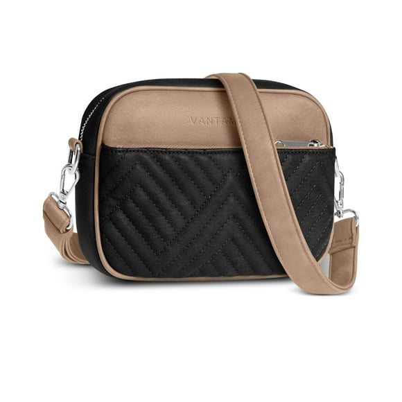 Bandolera Vantamo Stone Black Leather para mujer