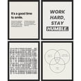 thumbnail image 3 of PixonSign Framed Wall Art Minimalist Saying Inspirational Prints, Set of 4 Posters, Boy's Bedroom Illustration Wall Decor, Multicolor Contemporary Wall Décor for Bedroom, Office - 11"x14" Black, 3 of 5