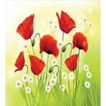 thumbnail image 3 of Poppy Flower Duvet Cover Set, Spring Environment with Poppies and Daisies on Grass Flourishing Nature, Decorative 3 Piece Bedding Set with 2 Pillow Shams, Queen Size, Red Green, by Ambesonne, 3 of 3
