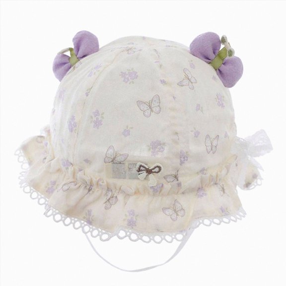 Ymyiu Sun Hat for Baby Girl Baby Toddler Infant Girls Bucket Sun Hats Protection Beach UPF 50 Toddler Wide Brim Bucket Summer Hats 3-18 Months(Purple, 3-18 Months)