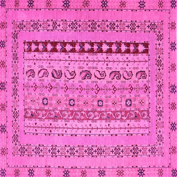 Ahgly Company Indoor Square Persian Pink Traditional Area Rugs, 6' Square