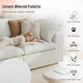 thumbnail image 6 of The Magic Home 118" Sofa Couch, Cloud Modular Sectional Sofa, Modern Linen Deep Comfy Couches for Living Room, Apartment, Office, Washable Replaceable Covers, 3 Seater White Couch, 6 of 17