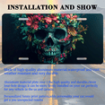 thumbnail image 3 of 1 Pcs 2D Flat License Plate Covers & Frames, Skull with Flowers For Decorative Front, Waterproof For Decoration Aluminum License Plate Covers & Frames Cover For Men Women, 12" X 6", 3 of 7