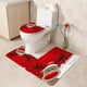 thumbnail image 5 of Juego de cortinas de ducha de Navidad para baño, 4 piezas de cortina de ducha de Navidad/alfombras de baño antideslizantes/tapa de inodoro/alfombra de baño, decoración divertida de alce Rojo Verde RV1016-0122460FYD, 5 of 5