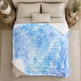 thumbnail image 5 of Blue Snowflake Winter Pattern Digitally Printed, Festive Holiday Scene, Warm Flannel Blanket for Living Room and Reading Nook, Art Lovers Friendship Gift, Artistic Home Decor, 5 of 9