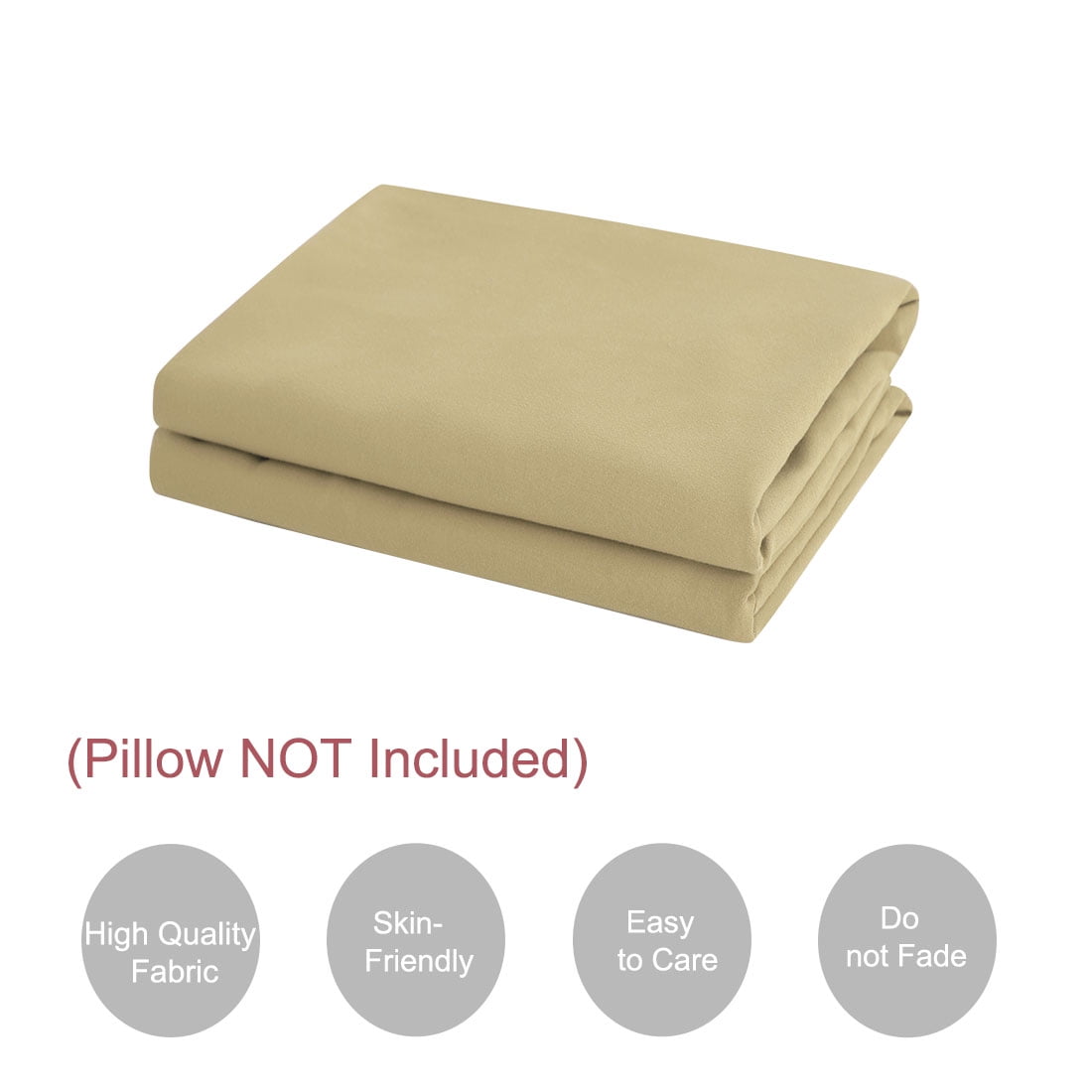 Unique Bargains 2-Pack Solid Microfiber Pillowcases, Queen, Light Tan