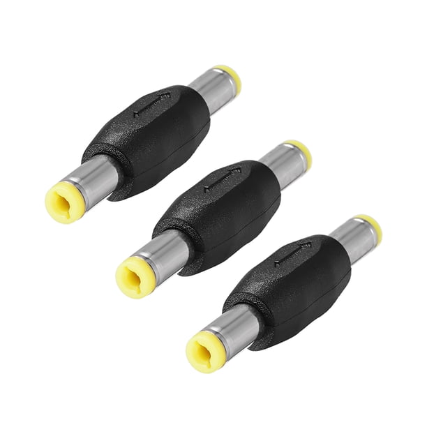 Adaptador de conector acoplador macho a macho DC 5.5 mm x 2.1 mm 3 Piezas