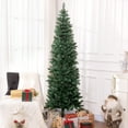 thumbnail image 2 of HOMCOM 7ft Tall Pencil Artificial Christmas Tree with Steel Base, Green, 2 of 10