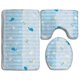 thumbnail image 1 of Juego de alfombras de baño ABPHQTO 3 piezas Rayas azules de pescado, 1 of 2