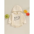 thumbnail image 2 of LMLYSoH Baby Halloween Sweatshirt Romper Funny Skeleton Print Long Sleeve Hooded Bodysuit Newborn Clothes, 2 of 9