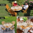 thumbnail image 4 of Thanksgiving Orange Fall Round Tablecloth for 36-44 Inch Tables,Fitted Table Cover with Elastic Edge,Weeping Floral Botanical Vintage Waterproof Outdoor Table Cloth Protector for Patio Garden Dinner, 4 of 9
