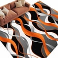 thumbnail image 2 of Orange Gray Stripes Washable Living Room Rugs 5'x8', Abstract Art Modern Low Pile Throw Large Area Rug Non-Slip Sturdy Edge Binding Carpet for Living Room Kitchen Office, 2 of 9