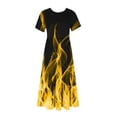 thumbnail image 3 of SDNall Womens Fashion Round Neck Short Sleeve Printed Dress, 3 of 8