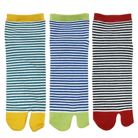 

Wrapables® Tabi Flip-Flop Socks (Set of 3) Stripes