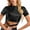 Black, variant on T Shirts for Women Tshirts Shirts Women's Solid Color Reflective Shiny Metallic Round Neck Short Sleeve Crop Top T Shirt Going Out Tops Crop Tops Silver M
