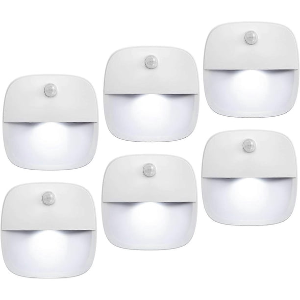 (Upgraded Version) Motion Sensor Light, Cordless Battery-Powered LED Night Light, Wall Light, Closet Lights, Safe Lights(Warm White - Pack of 6)