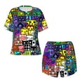 thumbnail image 4 of Lsque Geometry Dash Women's Short-Sleeved Pajama Set - 2 Piece Soft and Lightweight Sleepwear Set-4X-Large, 4 of 9