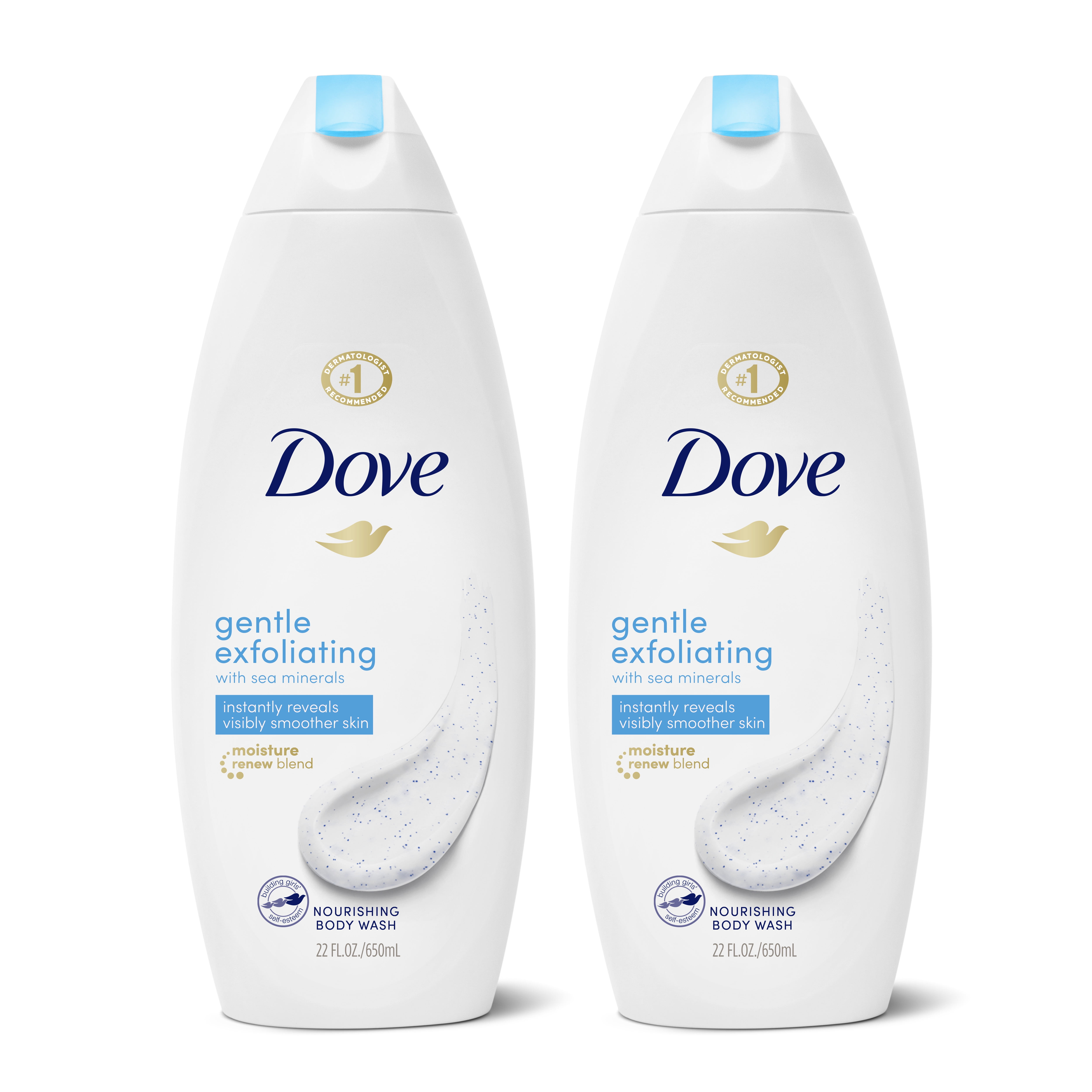Dove Body Wash Gentle Exfoliating, 22 oz, 2 Count