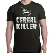 Shop4Ever Men's Cereal Killer Breakfast Funny Graphic T-shirt XXXX-Large Black