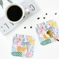 thumbnail image 4 of Lsque Zebra Colourful Pattern 4" Drink Coasters Set of 4, PVC Leather Absorbent Coasters, Table Coaster Set Decorative Coffee Cup Coasters Housewarming Gift -Square, 4 of 6