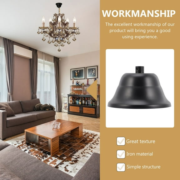 FONDOTIN Deep Ceiling Light Canopy Chandelier Mounting Canopy Black 4Pcs 3.5x2.4in