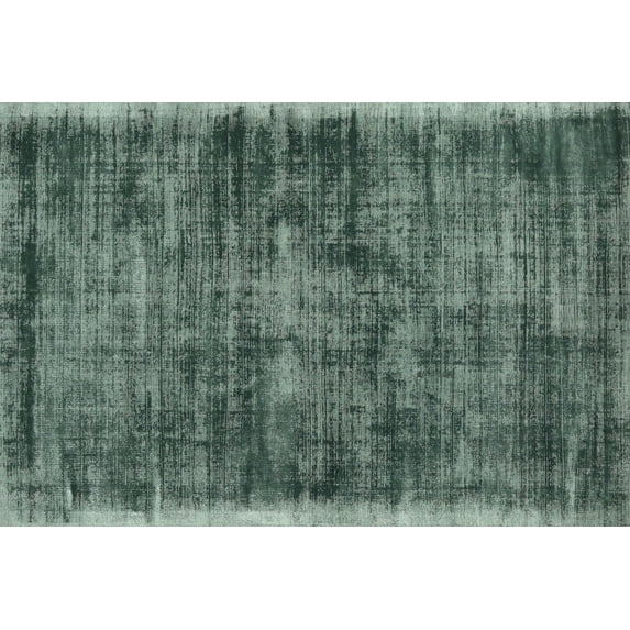 Ahgly Company Indoor Rectangle Contemporary Green Abstract Area Rugs, 2' x 4'