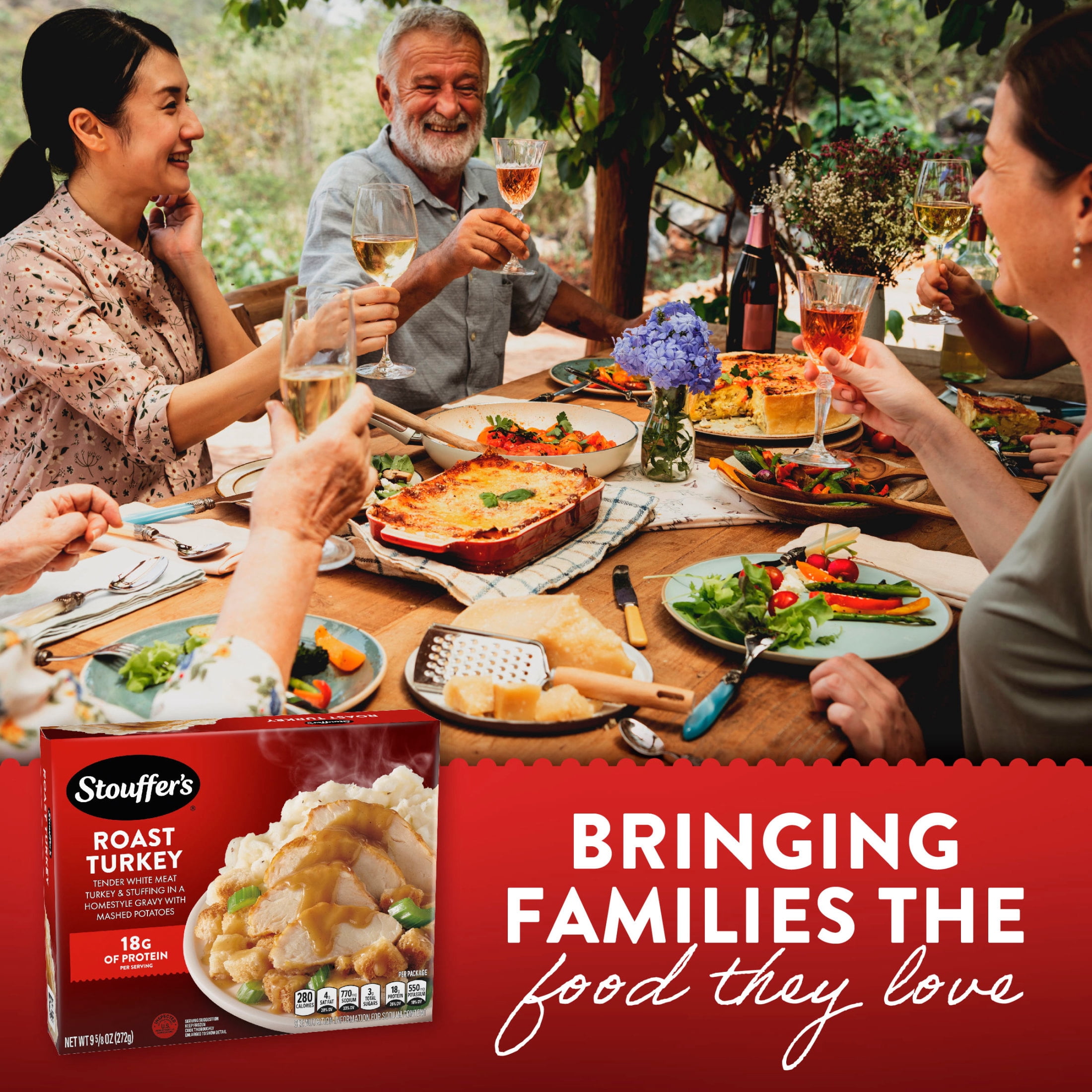 Stouffer’s Roast Turkey, Single Serve Frozen Meal, Frozen Turkey Dinner, 9.625 oz (frozen)