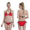 thumbnail image 4 of Women Two Piece Swimsuit Sexy Swimwear Halter String Triangle Bikini Sets - Medium Candy Apple Red, 4 of 5