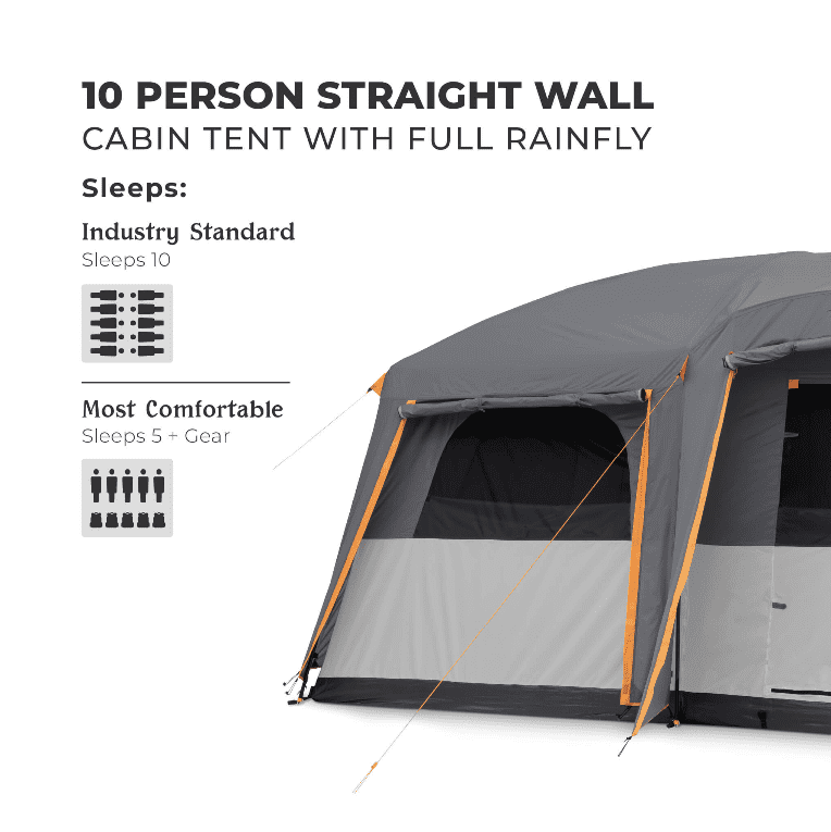 Core Equipment, Camping Tent, 14'x10', 10 Person Straight Wall