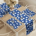 thumbnail image 2 of Ambesonne Cartoon Table Runner & Placemats, Clouds Rainbow on Blue Back, Placemat 4 pcs + Runner 14"x72", Blue Multicolor, 2 of 2