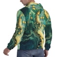 thumbnail image 6 of Rateoe Turquoise Golden Swirl Pattern Mens Hoodie, Pullover Hooded Sweatshirt, Kangaroo Pocket Hoodie Ideal for Daily Wear, Travel and Home-4X-Large, 6 of 7