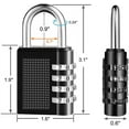 thumbnail image 3 of Combination Lock 2 Pack Waterproof Resettable 4 Digit Padlock for School Gym Locker Outdoor Hasp Cabinet Gate Shed Fence (Black-2, 2 Pack), 3 of 5