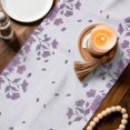 thumbnail image 3 of Purple Crane Silhouette Table Runner 48 Inches, Modern Abstract Flowers Botanical Bed Runner Dresser Scarves Tabletop for Indoor Outdoor Parties/Ceremony/Banquet, 13" x 48", 3 of 9