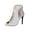 #080-Silver, variant on Women's Glitter Fabric Peep-Toe Adjustable Lace-Up Sheer Panel High Heel Ankle Boots for Summer Parties Jazz Dance and Everyday Casual