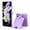 Purple, variant on Haobuy for Samsung Galaxy Z Flip 5 Wallet Case with Screen Protector Slim Shockproof Kickstand Case with Hinge-Gold