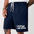 thumbnail image 2 of Mens Casual Shorts Lace-Up Elástico Cintura Bolsillo Ejercicio Fitness Hogar Pantalones de Media Longitud para Diario, 2 of 4