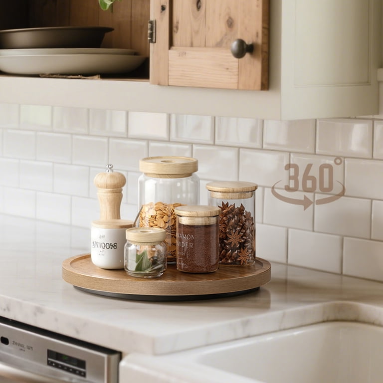 LAMU 10-Inch Wooden Lazy Susan Organizer photo 4