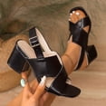 thumbnail image 2 of SZJXBUY Women's Orthopedic Dress Sandals,Dressy Casual Comfortable Slingback Sandals Summer Open Toe Low Heel Chunky Block Heel Ankle Strap Shoes with Ankle Strap Black,36, 2 of 9