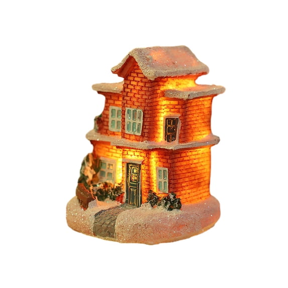 CSCHome Home Decorations Glowing Snow House Desktop Decoration Party Decorations Suitable for the Living Room Room(2.36*2.36*3.07inch)